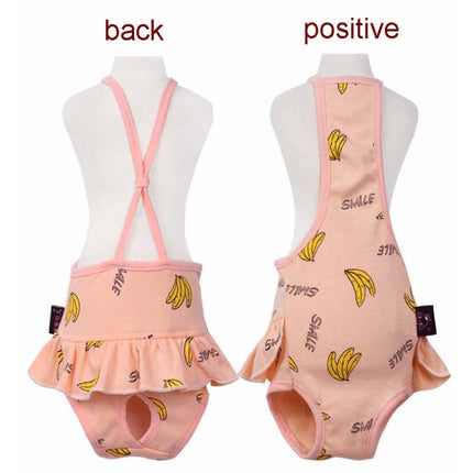 Banana Printed Dog Physiological Pants Comfortable Breathable Strap Pet Physiological Pants, Size: L(Pink)-garmade.com