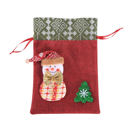 Creative Christmas Gift Bag Children Burlap Beam Apple Bag Candy Cookie Bag(Snowman)-garmade.com