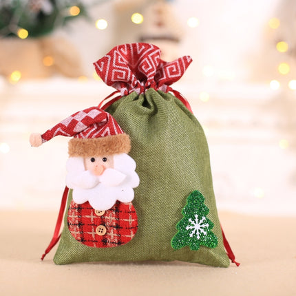 Creative Christmas Gift Bag Children Burlap Beam Apple Bag Candy Cookie Bag(Old Man)-garmade.com