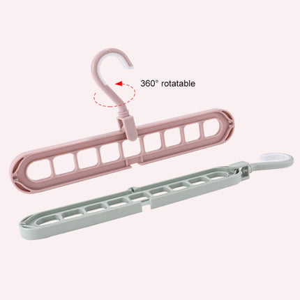 Home Storage Organization Clothes Hanger Drying Rack Plastic Scarf Clothes Hangers(Green)-garmade.com