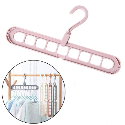 Home Storage Organization Clothes Hanger Drying Rack Plastic Scarf Clothes Hangers(Pink)-garmade.com