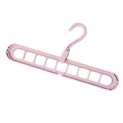 Home Storage Organization Clothes Hanger Drying Rack Plastic Scarf Clothes Hangers(Pink)-garmade.com