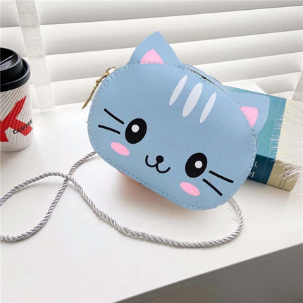 4 PCS Children Mini Cute Cartoon Single Shoulder Bags(Blue Kitten)-garmade.com