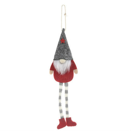Christmas Ornaments Forest Old Man Doll Pendant(Gray Hat)-garmade.com
