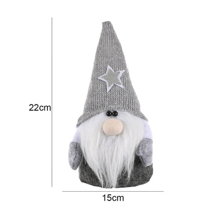 Christmas Ornament Five-Pointed Star Forester Doll Santa Claus Ornament(Grey Hat)-garmade.com