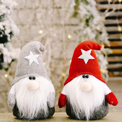 Christmas Ornament Five-Pointed Star Forester Doll Santa Claus Ornament(Red Hat)-garmade.com