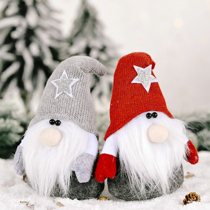 Christmas Ornament Five-Pointed Star Forester Doll Santa Claus Ornament(Red Hat)-garmade.com