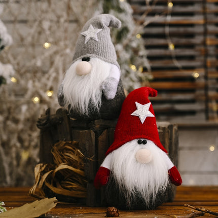 Christmas Ornament Five-Pointed Star Forester Doll Santa Claus Ornament(Red Hat)-garmade.com