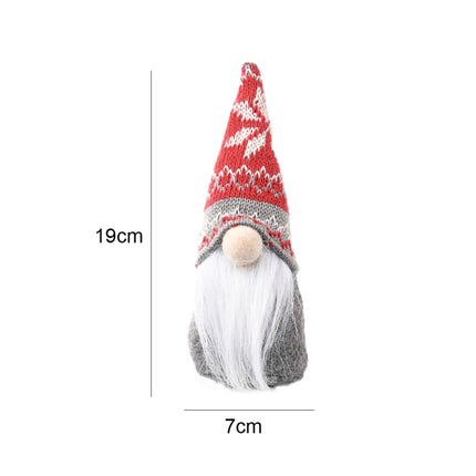 Christmas Decoration Snowflake Knitted Hat Forest Elderly Doll Decoration(A)-garmade.com
