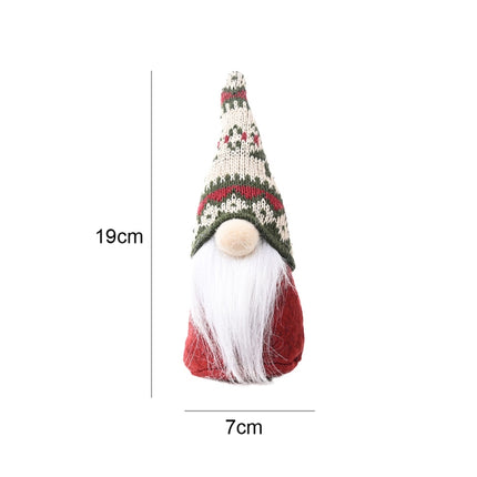 Christmas Decoration Snowflake Knitted Hat Forest Elderly Doll Decoration(B)-garmade.com