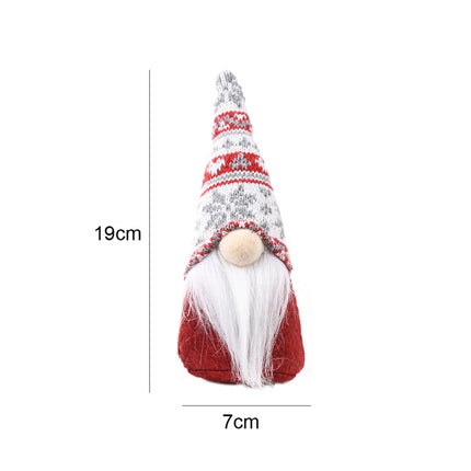 Christmas Decoration Snowflake Knitted Hat Forest Elderly Doll Decoration(C)-garmade.com