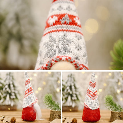 Christmas Decoration Snowflake Knitted Hat Forest Elderly Doll Decoration(B)-garmade.com