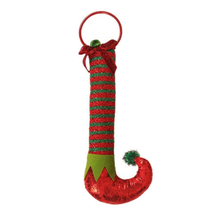 Christmas Decorations Elf Feet Iron Ring Door Bells Elf Boots Door Knocker Ornaments(Red)-garmade.com