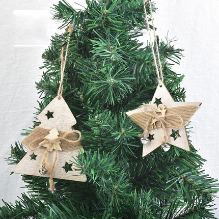 Wooden Cartoon Christmas Tree Ornament Christmas Scene Decoration Supplies(Gloves)-garmade.com
