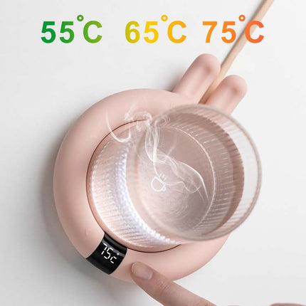 Heating Warm Coaster Office Thermostatic Coaster Touch Three-Speed Adjustment Timing Insulation Coaster, CN Plug(Round Green)-garmade.com