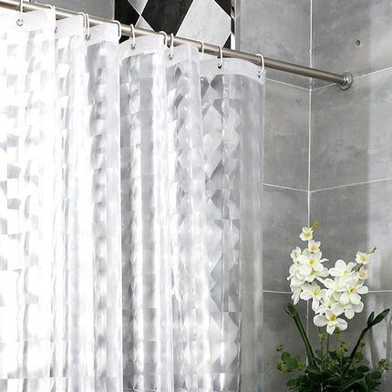 Bathroom EVA Shower Curtain 3D Translucent Thick Waterproof Mildew Sanitary Partition Curtain Shower Curtain, Size:1.5x1.8m-garmade.com