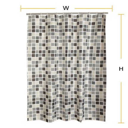 Waterproof And Mildew Curtain Plaid Texture Polyester Cloth Shower Curtain Bathroom Curtains, Size:180x180cm-garmade.com