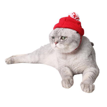 2 PCS Pet Supplies Puppy Christmas Hat Holiday Woolen Hat-garmade.com