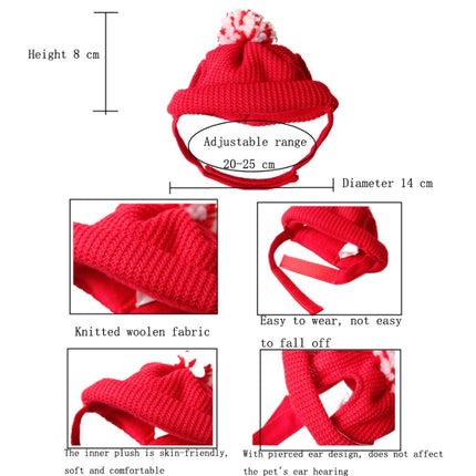 2 PCS Pet Supplies Puppy Christmas Hat Holiday Woolen Hat-garmade.com