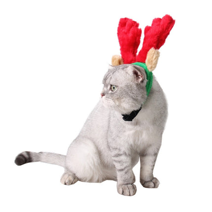 Christmas Pet Supplies Puppy Hat Holiday Ornaments Antlers Headband, Size: S-garmade.com