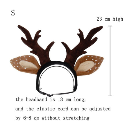 Pet Christmas Dress Up Holiday Ornament Antlers Hair Band, Size: S-garmade.com