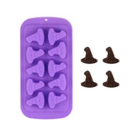 3 PCS Halloween Cartoon Baking Set Chocolate Mold(Wizard Hat)-garmade.com