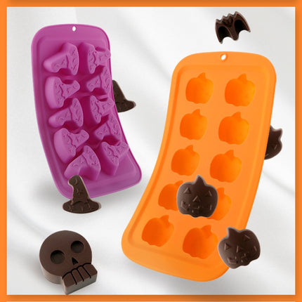3 PCS Halloween Cartoon Baking Set Chocolate Mold(Bat)-garmade.com