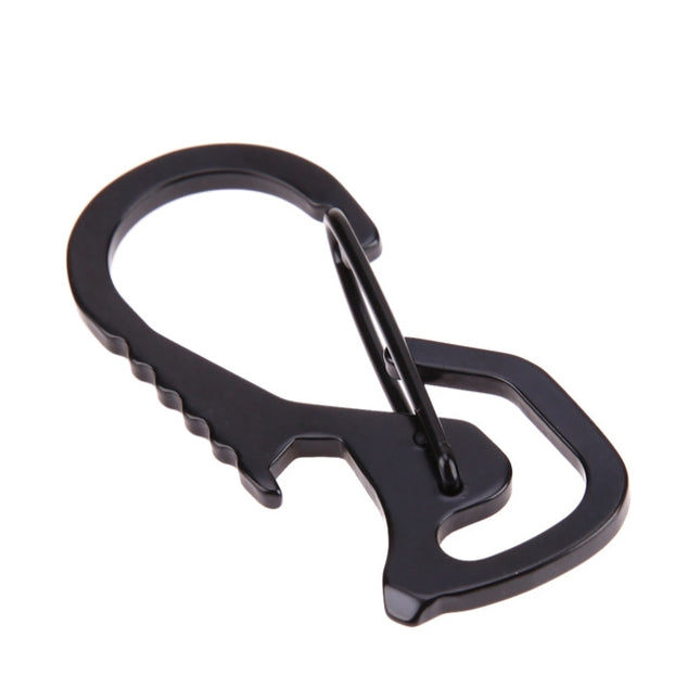 Outdoor Tools Carabiner Hex Driver Bottle Opener Keychain Ring Climbing Accessories(Black)-garmade.com