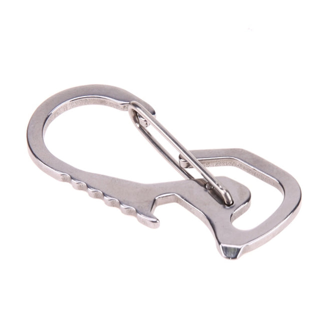 Outdoor Tools Carabiner Hex Driver Bottle Opener Keychain Ring Climbing Accessories(Silver)-garmade.com