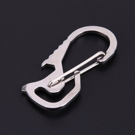 Outdoor Tools Carabiner Hex Driver Bottle Opener Keychain Ring Climbing Accessories(Silver)-garmade.com
