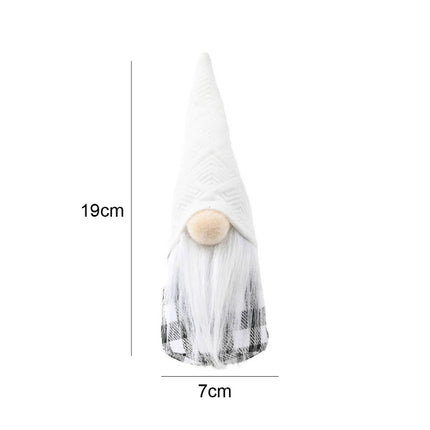 Christmas Decorations Festive Supplies Black White Lattice Forest Elderly Faceless Doll Ornaments(B)-garmade.com