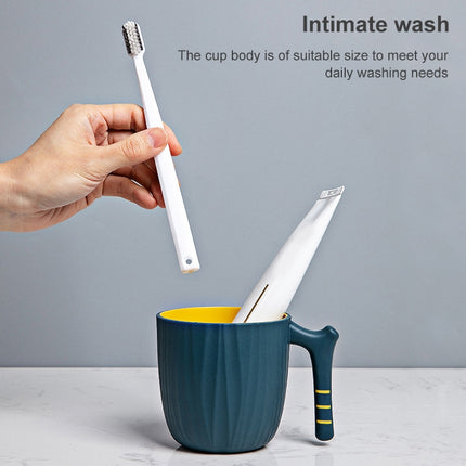 5 PCS Simple Household Rinse Cup with Handle Creative Wash Cup, Capacity:301-400ml(Grey White)-garmade.com