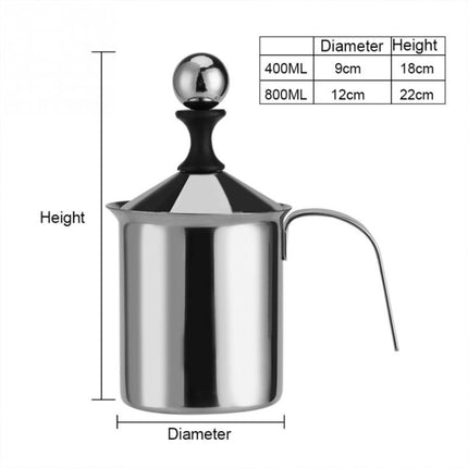 2 PCS Stainless Steel Manual Foamer with Thickened Double Layer Foaming Filter(400ml)-garmade.com