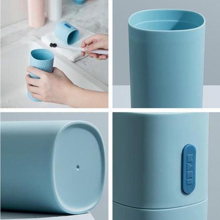 Travel Toothbrush Box Couple Toothpaste Storage Box Mouthwash Cup(White)-garmade.com