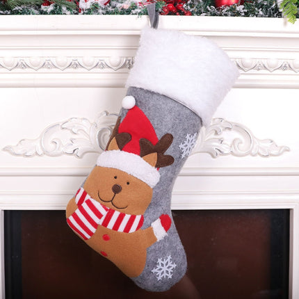 Christmas Decorations Large Felt Christmas Stocking Gift Bag Pendant(Deer)-garmade.com