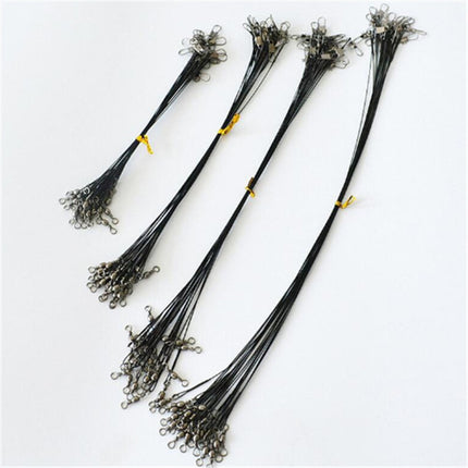 20 PCS Luya Front Wire With Pin Wire Anti-bite Wire, Size:20CM(Black)-garmade.com