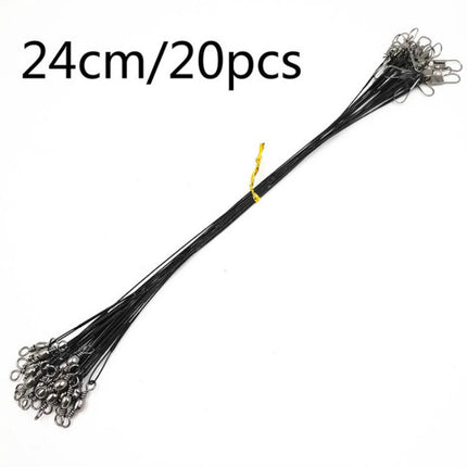 20 PCS Luya Front Wire With Pin Wire Anti-bite Wire, Size:25CM(Black)-garmade.com