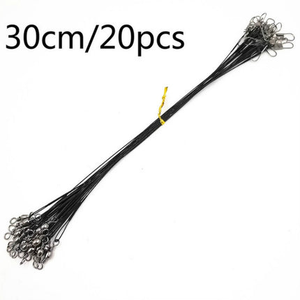 20 PCS Luya Front Wire With Pin Wire Anti-bite Wire, Size:30CM(Black)-garmade.com