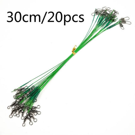 20 PCS Luya Front Wire With Pin Wire Anti-bite Wire, Size:30CM(Green)-garmade.com