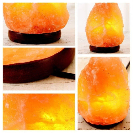 USB Power Himalayan Crystal Rock Salt Desk Lamp Night Light With Wood Base & E14 Bulb & Switch, Size:2-3kg(Colorful Light)-garmade.com