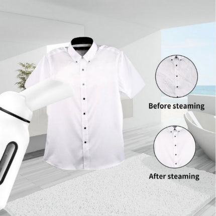 Mini Handheld Hanging Machine Dual-power Steam Brush Iron Garment Steamer(White + Black)-garmade.com