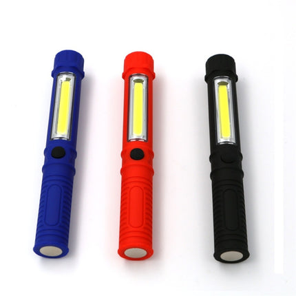 Multifunction Portable Mini COB LED Working Light Pen Style Outdoor Flashlight(Red)-garmade.com