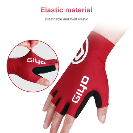 GIYO Outdoor Half-Finger Gloves Mountain Road Bike Cycling Gloves, Size: S(Red)-garmade.com