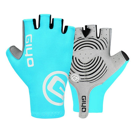 GIYO Outdoor Half-Finger Gloves Mountain Road Bike Cycling Gloves, Size: S(Light Blue)-garmade.com