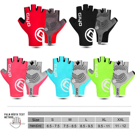 GIYO Outdoor Half-Finger Gloves Mountain Road Bike Cycling Gloves, Size: M(Red)-garmade.com