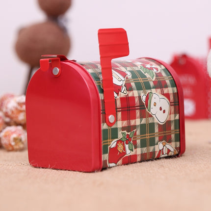 Christmas Decorations Tinplate Mailbox Box Children Gift Cartoon Candy Box(Cartoon Lattice)-garmade.com