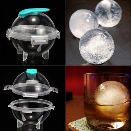 12 PCS Whiskey Ice Ball Mold Silicone PP Round Ice Tray Random Color Delivery, Style:Detachable Cover-garmade.com