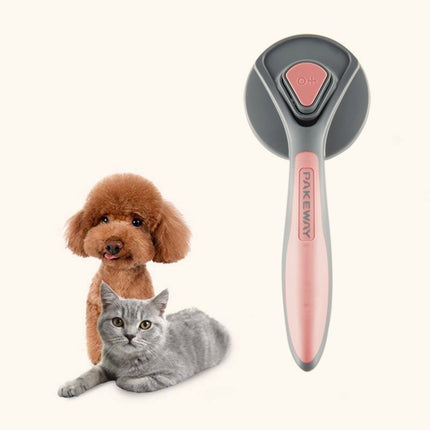 Pet Self-Cleaning Comb Cat Comb Dog Needle Comb Cat Hair Removal Comb Floating Brush( Cherry Blossom Color)-garmade.com