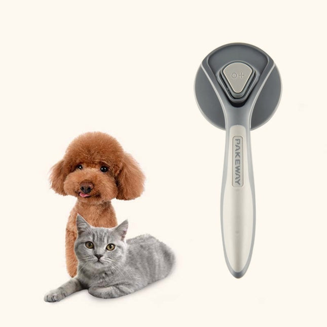 Pet Self-Cleaning Comb Cat Comb Dog Needle Comb Cat Hair Removal Comb Floating Brush(Gentleman Ash)-garmade.com