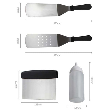 5 PCS/Set Outdoor Stainless Steel Barbecue Tool Set Tomato Sauce Bottle BBQ Grill Set-garmade.com